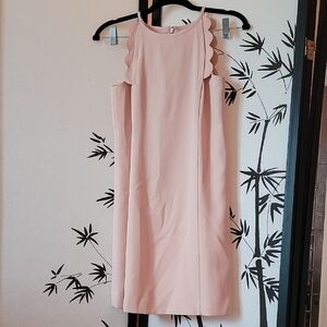 Ann Taylor Blush Scalloped Mini Dress